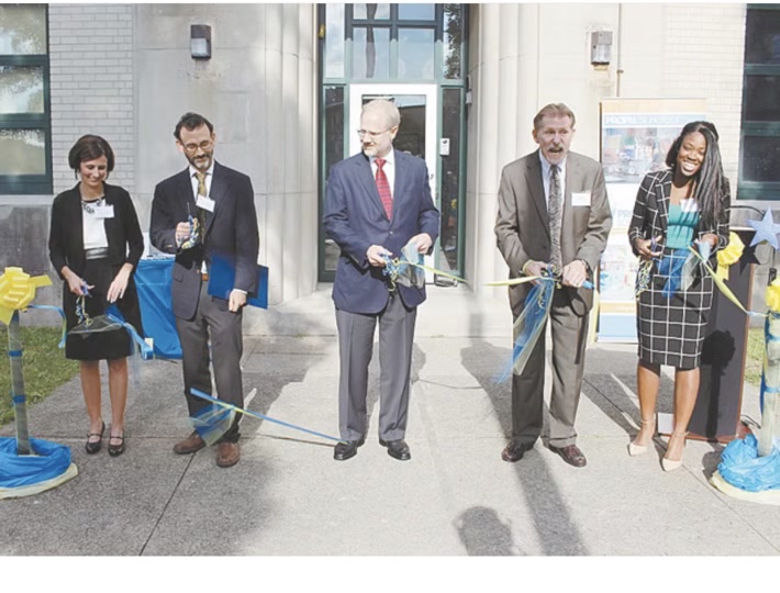 LaKiesha George at a school ribbon-cutting ceremony